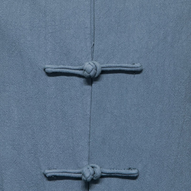 Traje chino Tang de algodón con botones de rana y Buddha Stones para hombre, chaqueta y camisa con bolsillos - image 23