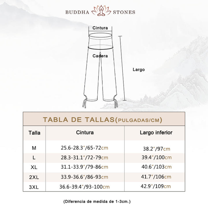 Conjunto de ropa de lino y algodón para hombre con Buddha Stones, meditación espiritual, zen, yoga y oración