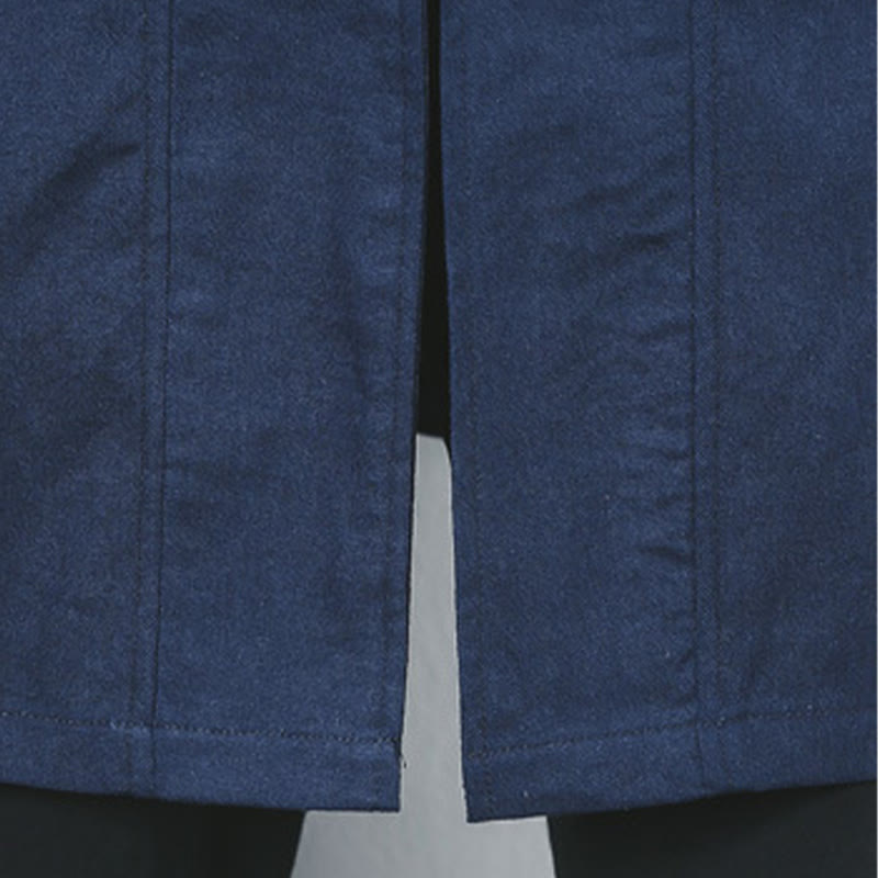 Abrigo de lino de longitud media para hombre con botones de rana y Buddha Stones en otoño, ropa zen - image 12