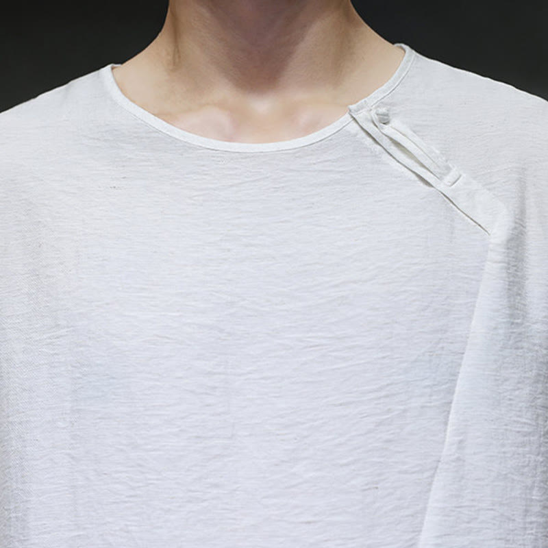 Camiseta de algodón de manga larga con cuello redondo y estampado de Buddha Stones para hombre - image 16