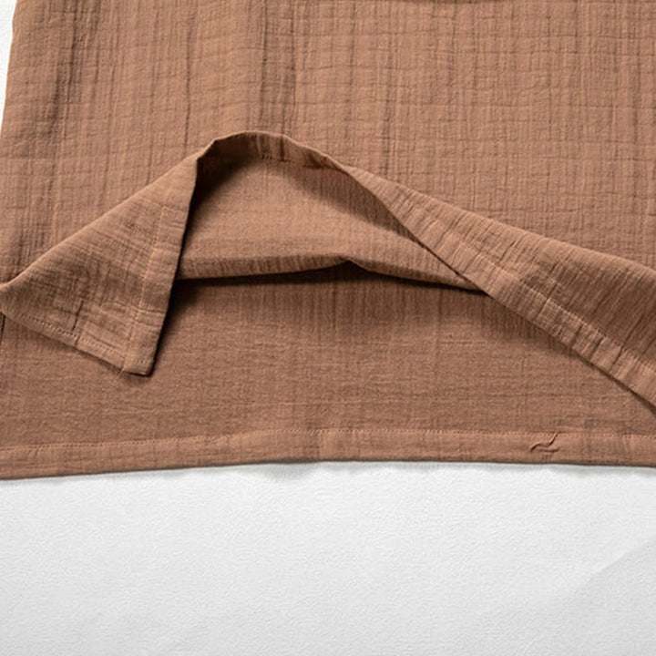 Camiseta de algodón de manga larga con cuello en V y estampado de Buddha Stones para hombre - image 8