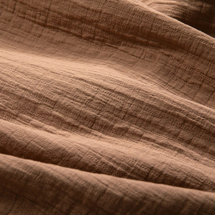 Camiseta de algodón de manga larga con cuello en V y estampado de Buddha Stones para hombre - image 7