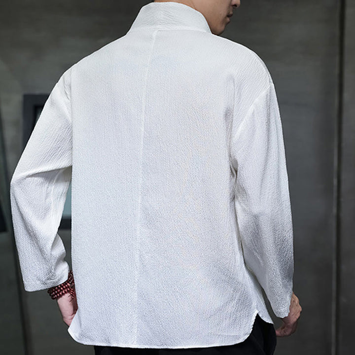 Camiseta de manga larga con cuello en V y Buddha Stones para hombre - image 2