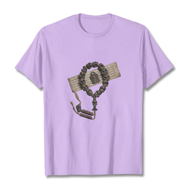 Camiseta con estampado de cuentas del bosque del Señor del cadáver tibetano con Buddha Stones - Ciruela - 2XL - image 18