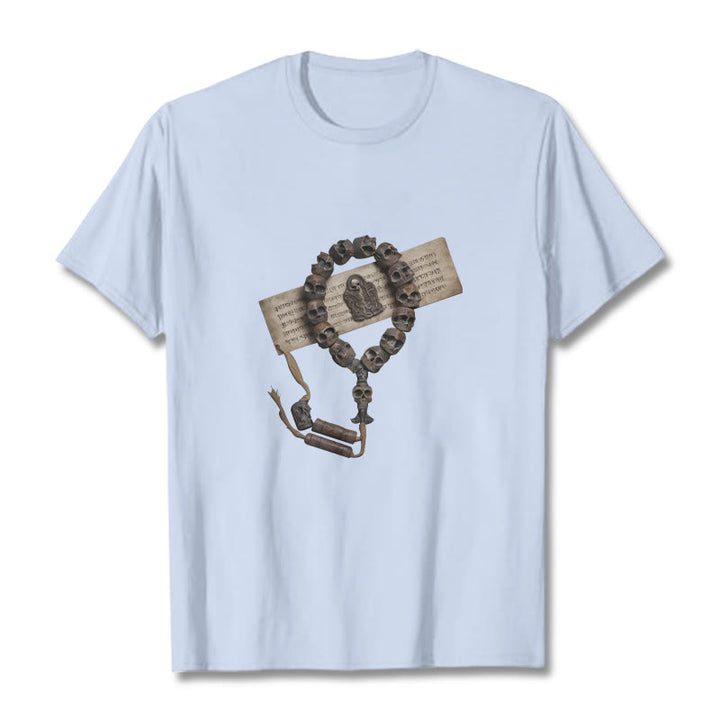 Camiseta con estampado de cuentas del bosque del Señor del cadáver tibetano con Buddha Stones - Cian claro - 2XL - image 13