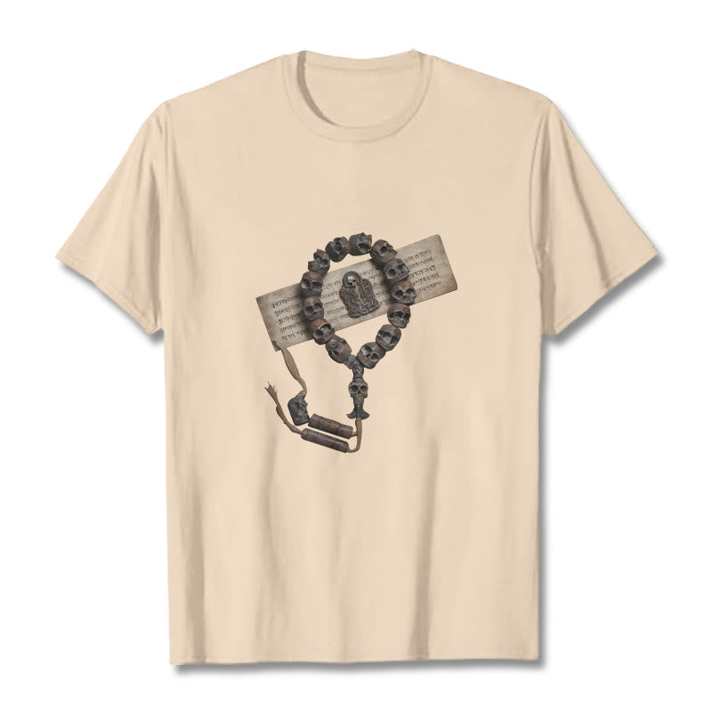 Camiseta con estampado de cuentas del bosque del Señor del cadáver tibetano con Buddha Stones - Sopa de mariscos - 2XL - image 20