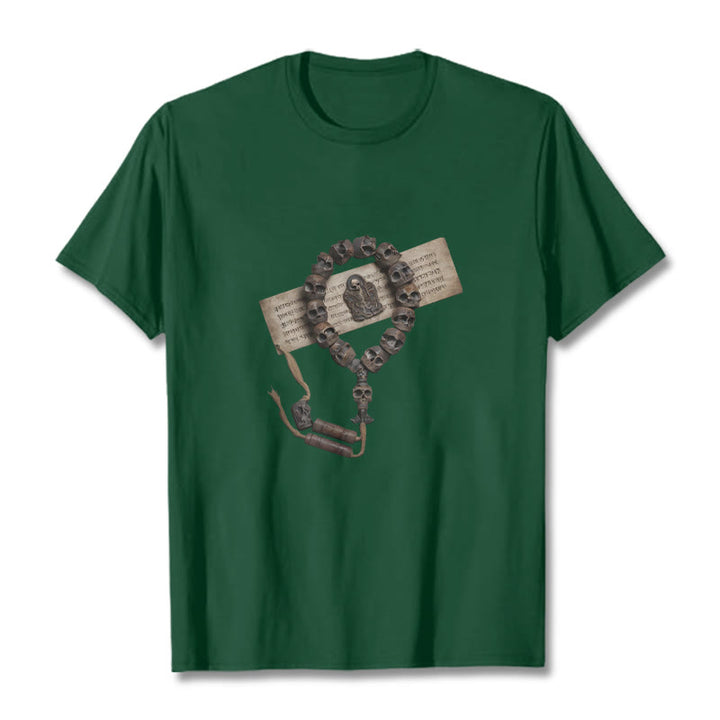 Camiseta con estampado de cuentas del bosque del Señor del cadáver tibetano con Buddha Stones - Verde bosque - 2XL - image 7