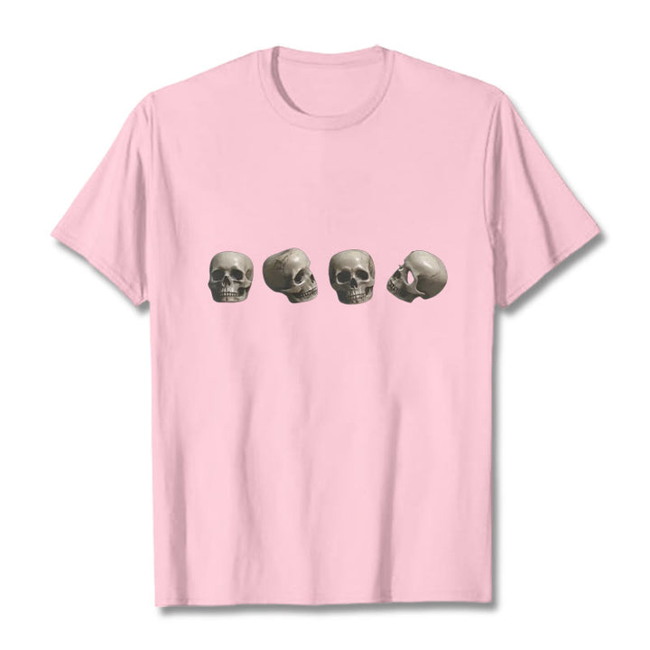 Camiseta con estampado de calaveras del bosque tibetano El Señor del Buddha Stones - Rosa claro - 2XL - image 14