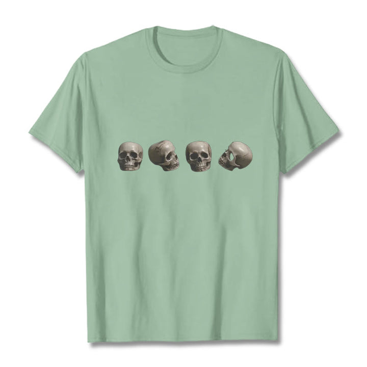 Camiseta con estampado de calaveras del bosque tibetano El Señor del Buddha Stones - Verde pálido - 2XL - image 15