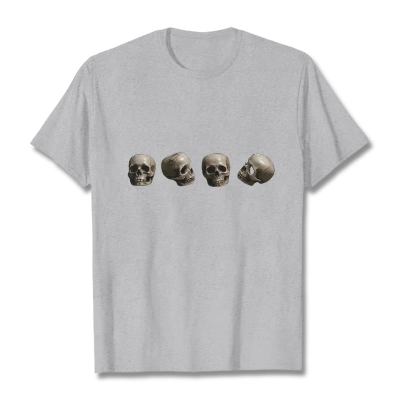 Camiseta con estampado de calaveras del bosque tibetano El Señor del Buddha Stones - Gris claro - 2XL - image 21