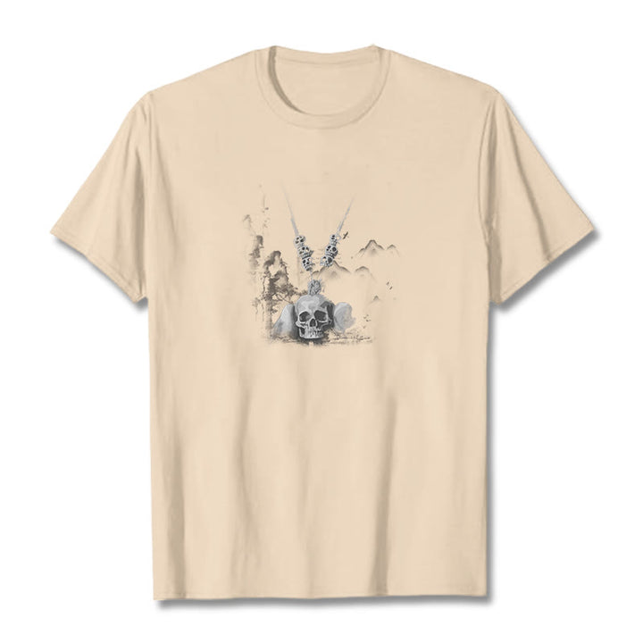 Camiseta con diseño de nubes y colgante de calaveras del bosque tibetano El Señor del Buddha Stones - Sopa de mariscos - 2XL - image 20