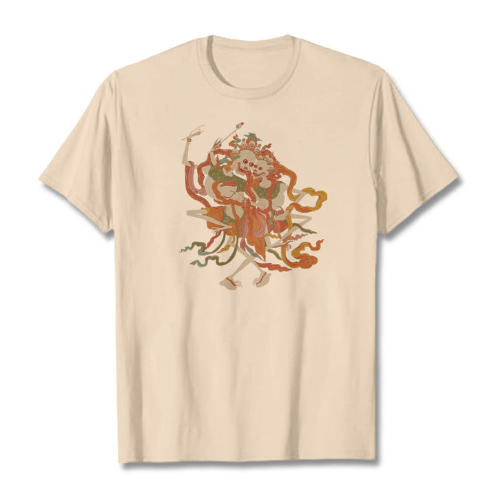 Camiseta con estampado de El Señor del Bosque Cadáver y Buddha Stones tibetanas coloridas - Sopa de mariscos - 2XL - image 1