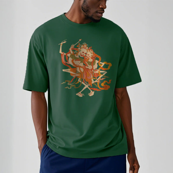 Camiseta con estampado de El Señor del Bosque Cadáver y Buddha Stones tibetanas coloridas - image 14