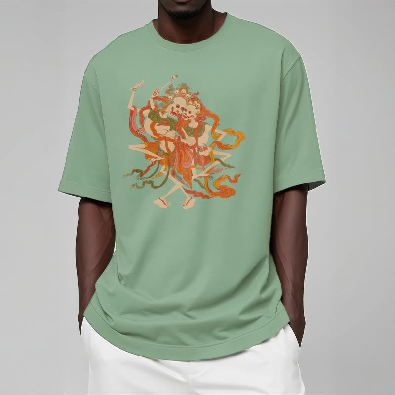 Camiseta con estampado de El Señor del Bosque Cadáver y Buddha Stones tibetanas coloridas - image 19