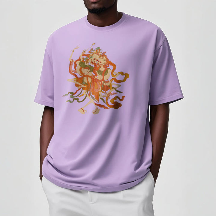Camiseta con estampado de El Señor del Bosque Cadáver y Buddha Stones tibetanas coloridas - image 21