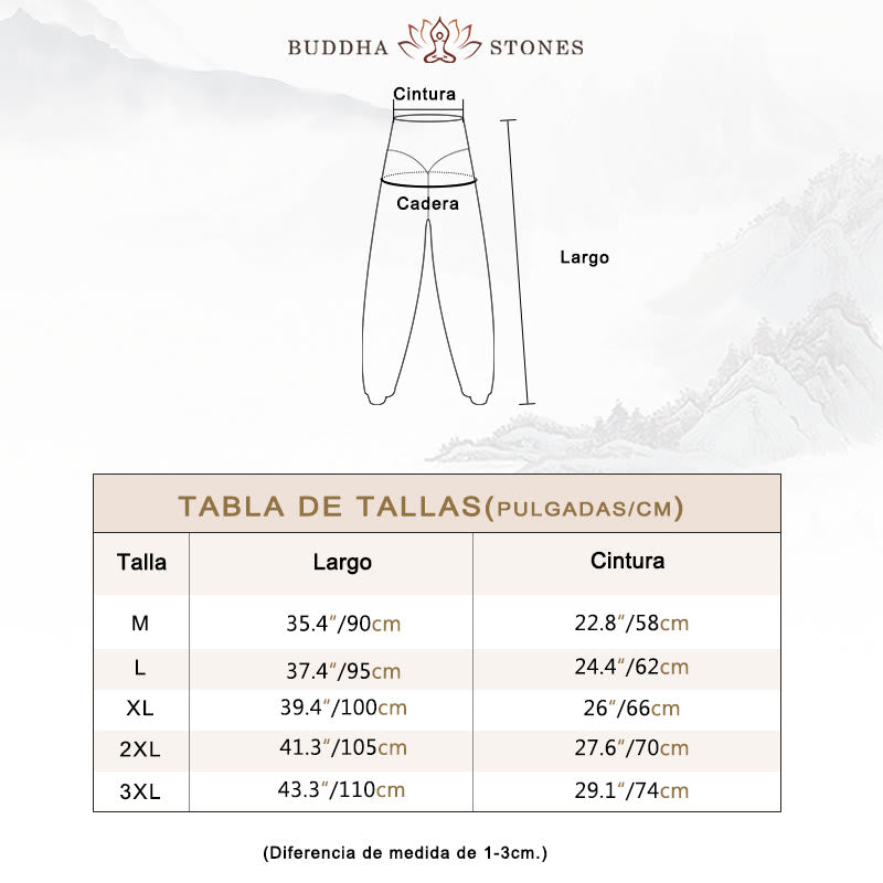 Pantalones Harem largos de danza de yoga modal de color sólido con Buddha Stones