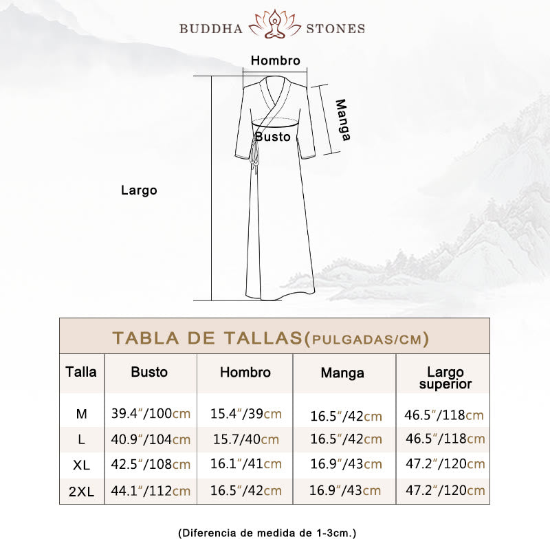 Vestido midi estilo Hanfu con Buddha Stones y pantalones de pierna ancha para meditación, práctica de yoga y danza. - image 5