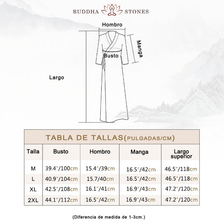 Vestido midi estilo Hanfu con Buddha Stones y pantalones de pierna ancha para meditación, práctica de yoga y danza. - image 5