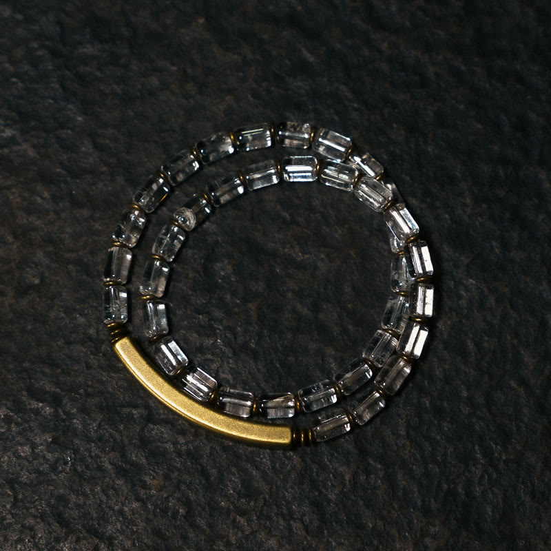 Pulsera de cobre con cristales blancos y Buddha Stones cuadradas - image 3