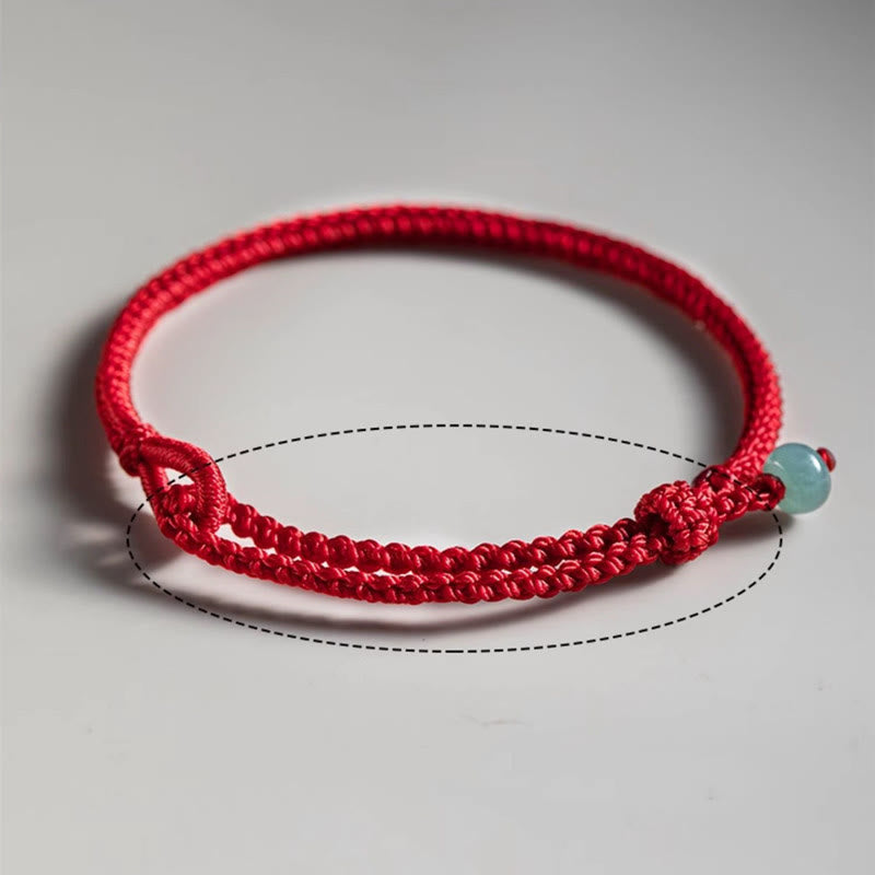 Pulsera de jade con hilo rojo y Buddha Stones