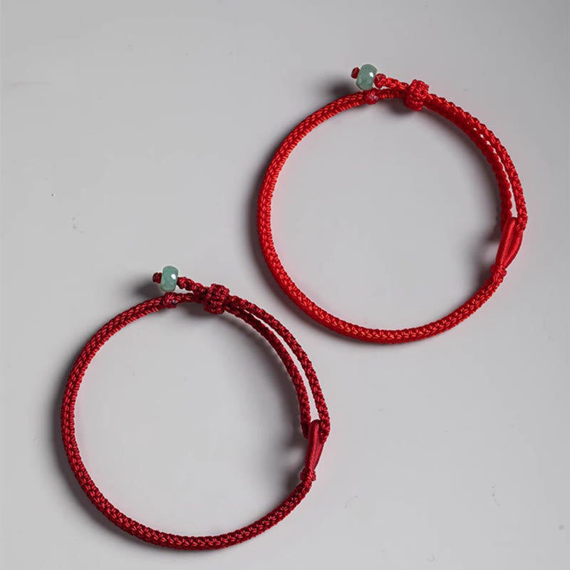 Pulsera de jade con hilo rojo y Buddha Stones