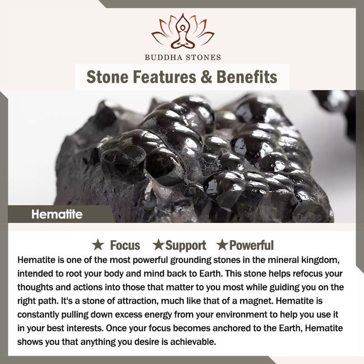 Pulsera de Buddha Stones natural de ojo de tigre, obsidiana y hematita con efecto positivo y potente