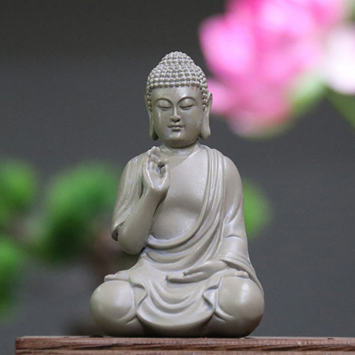 Estatua de Buddha Stones de Buda para meditación y oración, decoración de escritorio para el hogar y la compasión