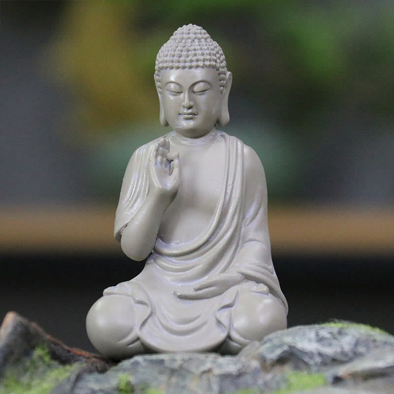 Estatua de Buddha Stones de Buda para meditación y oración, decoración de escritorio para el hogar y la compasión