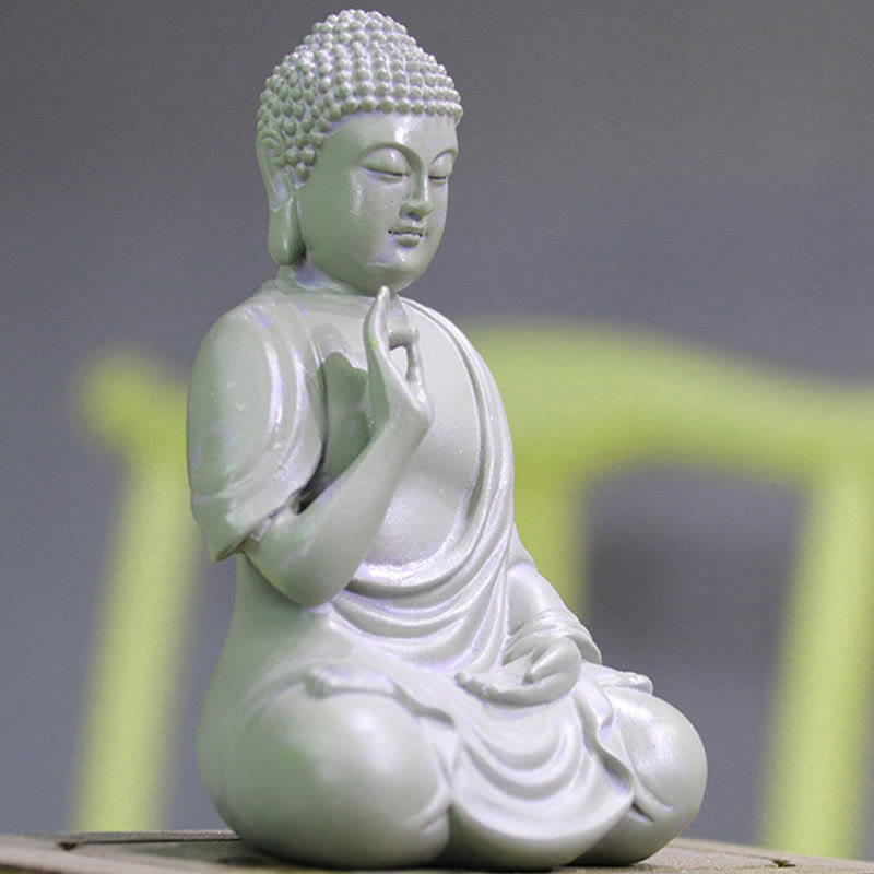 Estatua de Buddha Stones de Buda para meditación y oración, decoración de escritorio para el hogar y la compasión