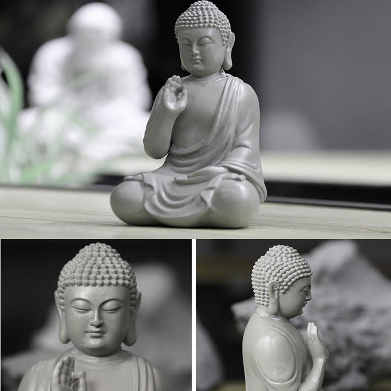 Estatua de Buddha Stones de Buda para meditación y oración, decoración de escritorio para el hogar y la compasión