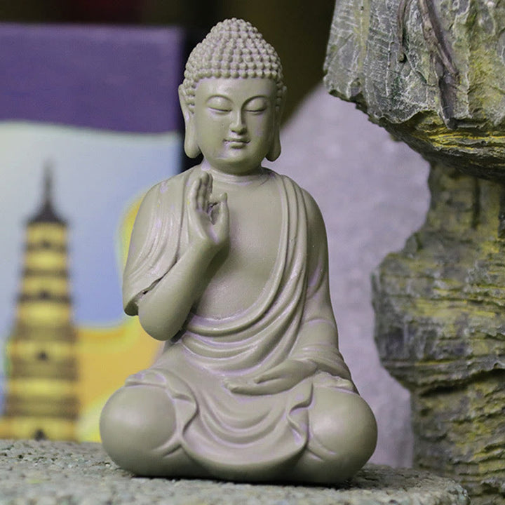 Estatua de Buddha Stones de Buda para meditación y oración, decoración de escritorio para el hogar y la compasión