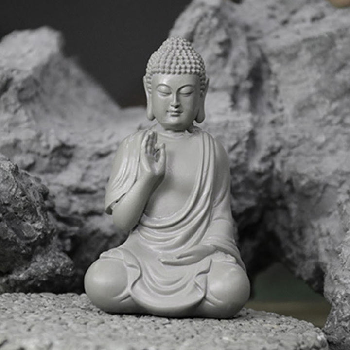 Estatua de Buddha Stones de Buda para meditación y oración, decoración de escritorio para el hogar y la compasión