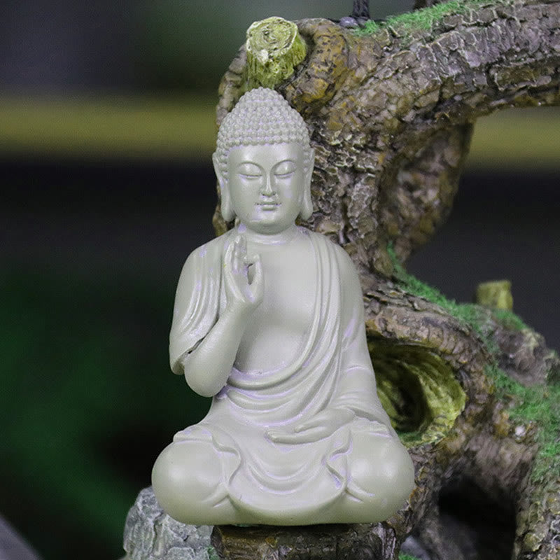 Estatua de Buddha Stones de Buda para meditación y oración, decoración de escritorio para el hogar y la compasión
