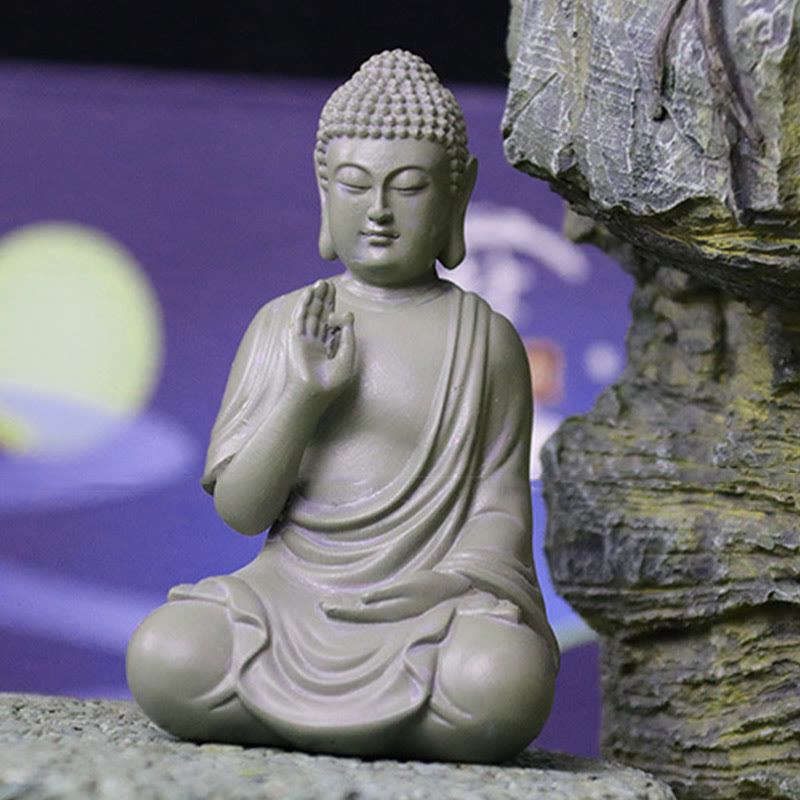 Estatua de Buddha Stones de Buda para meditación y oración, decoración de escritorio para el hogar y la compasión