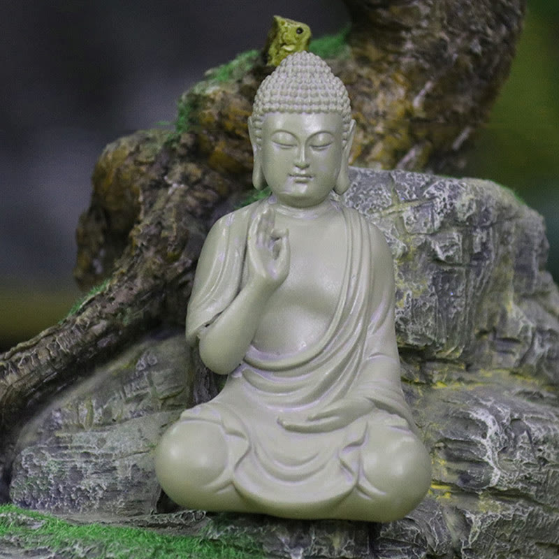 Estatua de Buddha Stones de Buda para meditación y oración, decoración de escritorio para el hogar y la compasión