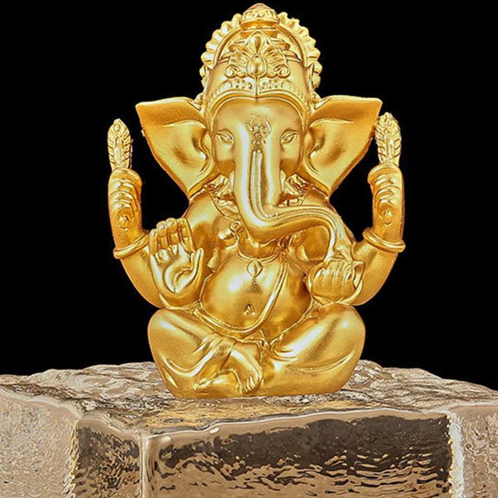 Estatua de elefante Ganesh Ganpati con Buddha Stones , transformación, decoración de resina para el hogar - image 2