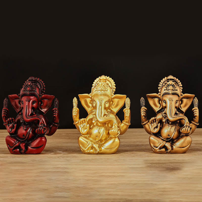 Estatua de elefante Ganesh Ganpati con Buddha Stones , transformación, decoración de resina para el hogar - image 1