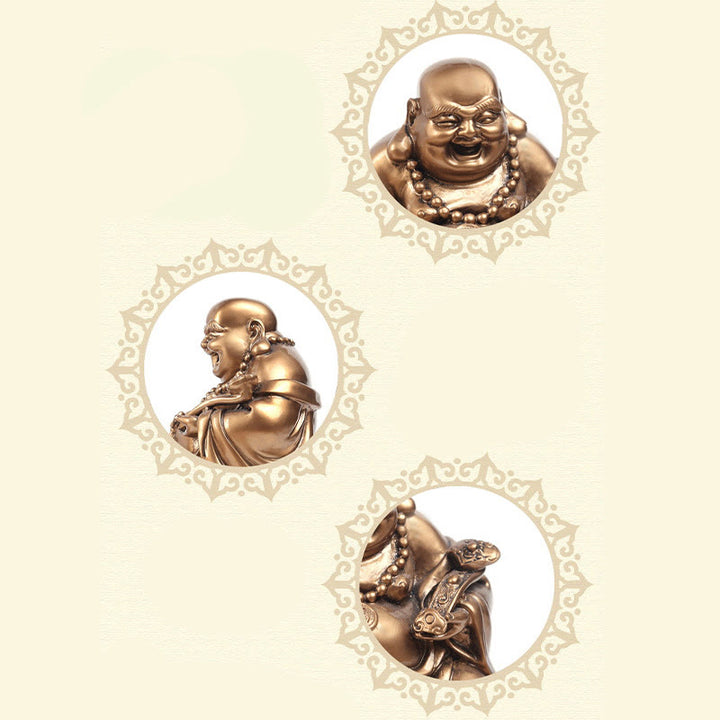 Estatua de resina con forma de rana y sapo que atrae la riqueza y monedas de cobre para decoración del hogar