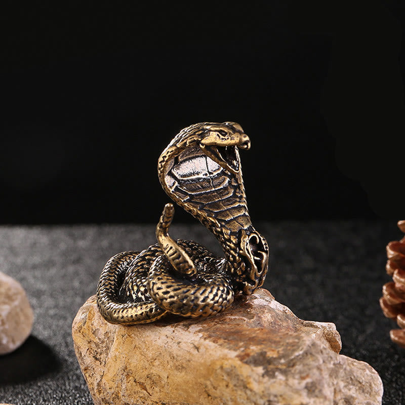 Mini Buddha Stones pequeña del año de la serpiente cobra de latón y cobre para decoración del hogar