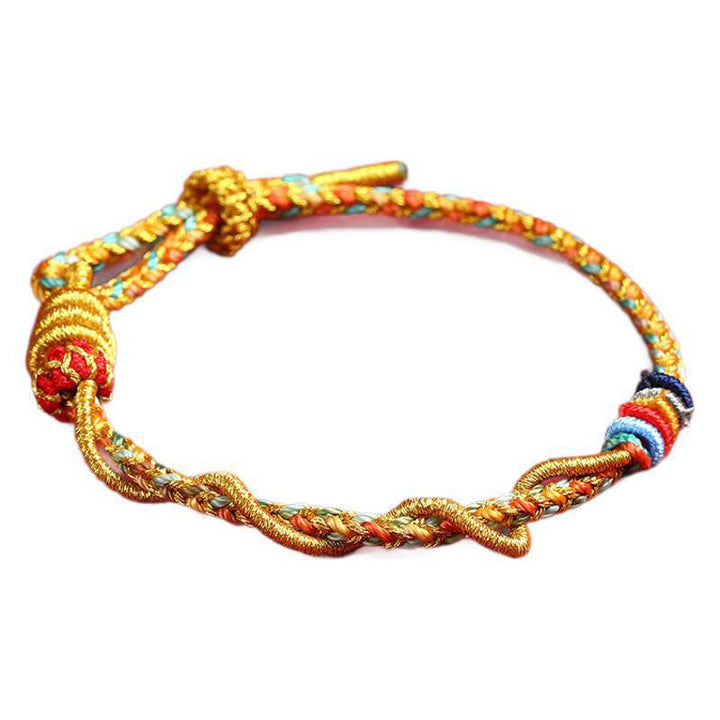 Pulsera trenzada de protección del año de la serpiente con hilo rojo y Buddha Stones