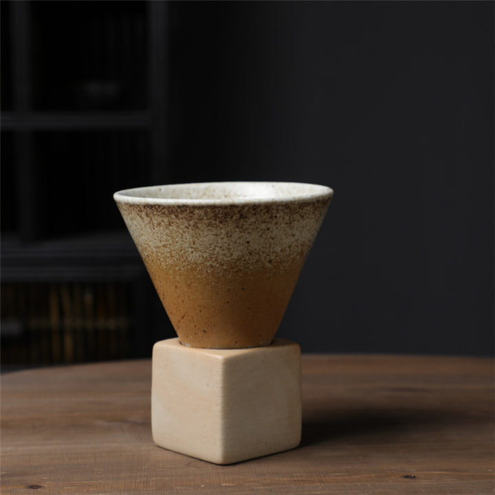 Taza de café de cerámica con degradado Vintage de Buddha Stones, taza de café expreso con leche y té con Base de 200ml