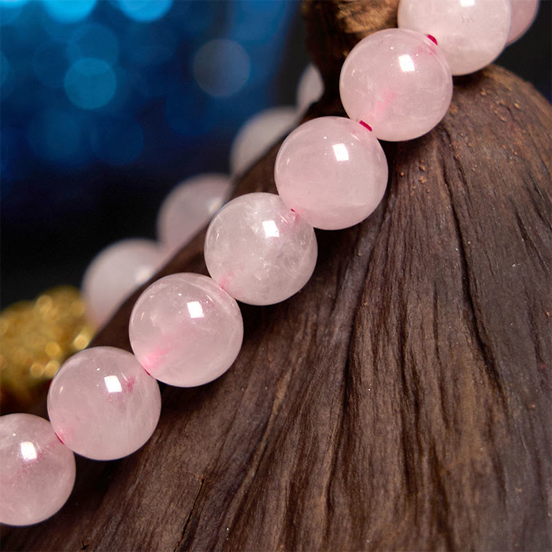 Pulsera de flores de citrino y cristal rosa con Buddha Stones
