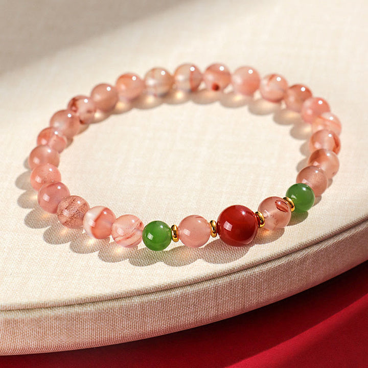 Buddha Stones, ágata roja del sur, orquídea mariposa y jade hetiano