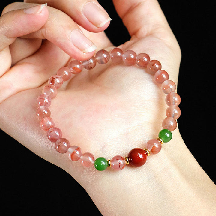 Buddha Stones, ágata roja del sur, orquídea mariposa y jade hetiano