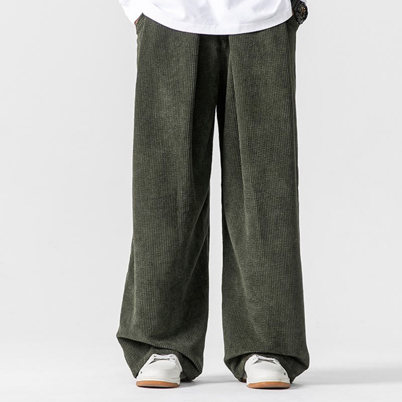 Pantalones de pana de pierna ancha para hombre con bolsillos, color liso y estampado de Buddha Stones. - image 14