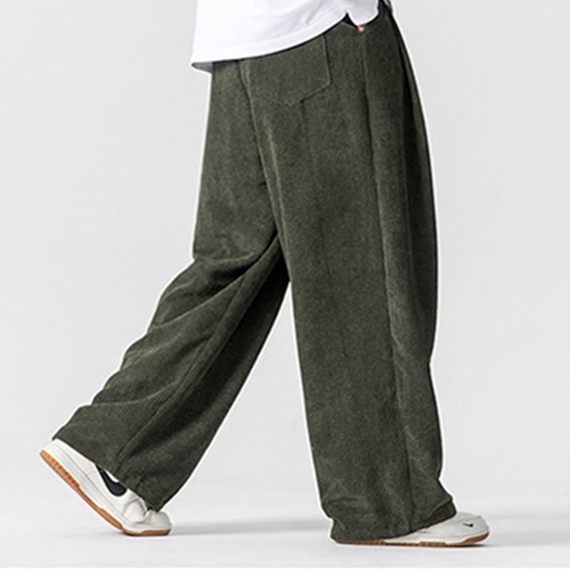 Pantalones de pana de pierna ancha para hombre con bolsillos, color liso y estampado de Buddha Stones. - image 16