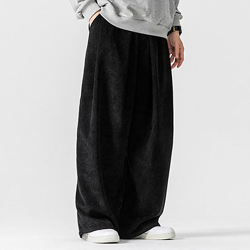 Pantalones anchos de pana de algodón de color liso para hombre con bolsillos y Buddha Stones - image 28