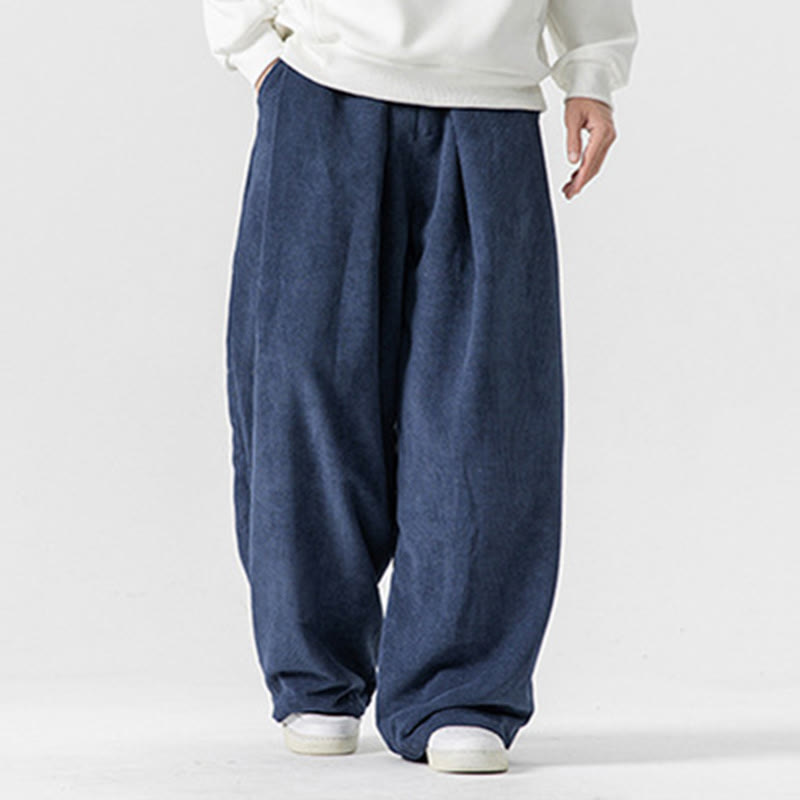 Pantalones de pana de pierna ancha para hombre con bolsillos, color liso y estampado de Buddha Stones. - image 32