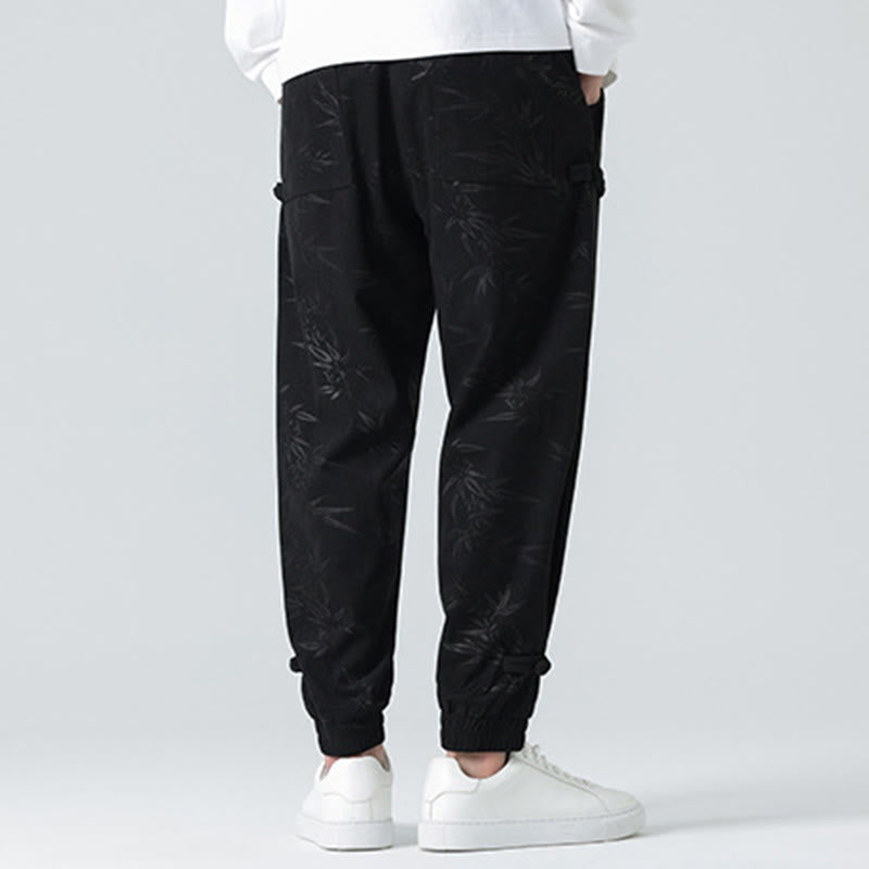 Pantalones de pana con botones de rana y bolsillos para hombre de Buddha Stones para otoño e invierno - image 12