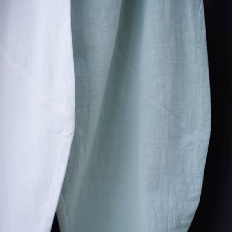 Pantalones harén de lino y algodón con ramio de color liso con cintura elástica y bolsillos para hombre de Buddha Stones - image 30